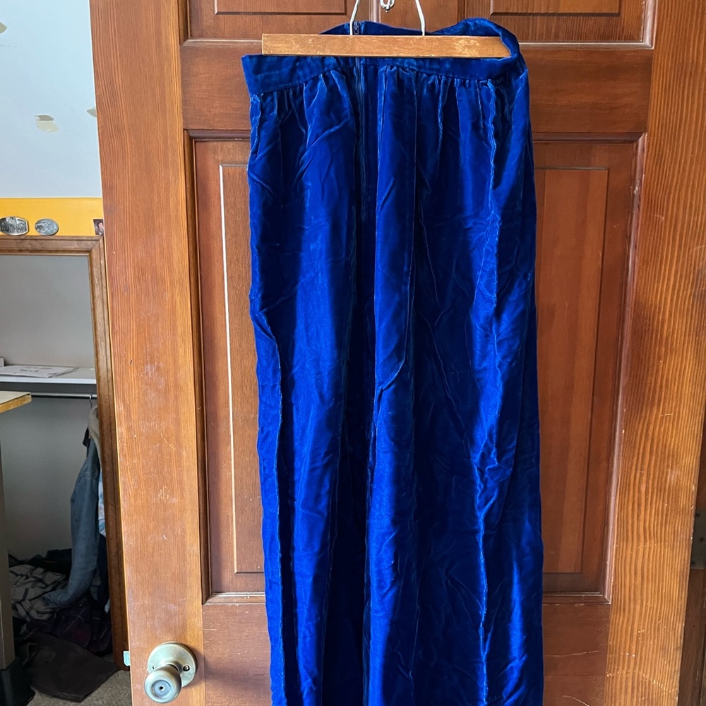 Handmade Vintage Blue corduroy maxi skirt